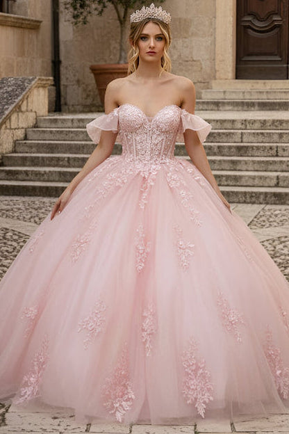 Ruffled Off Shoulder Corset Ball Gown by GLS Gloria GL3475