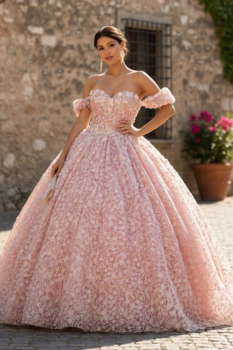 Pink & White Ball Gown by Elizabeth KGL3019