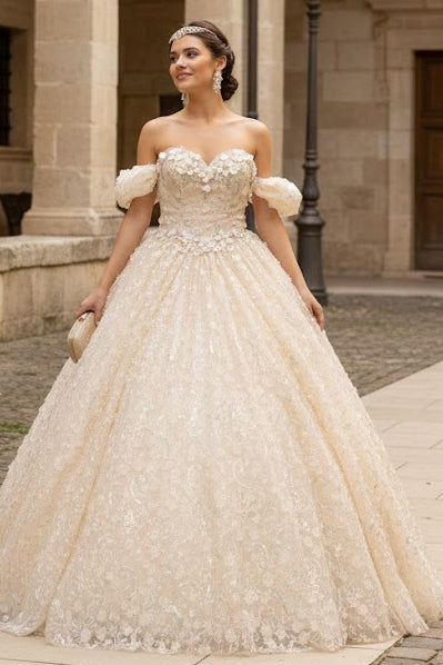 Pink & White Ball Gown by Elizabeth KGL3019