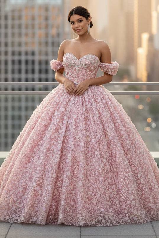 Pink & White Ball Gown by Elizabeth KGL3019