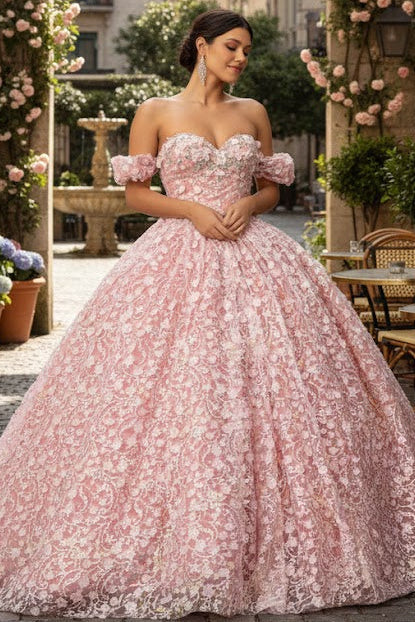 Pink & White Ball Gown by Elizabeth KGL3019