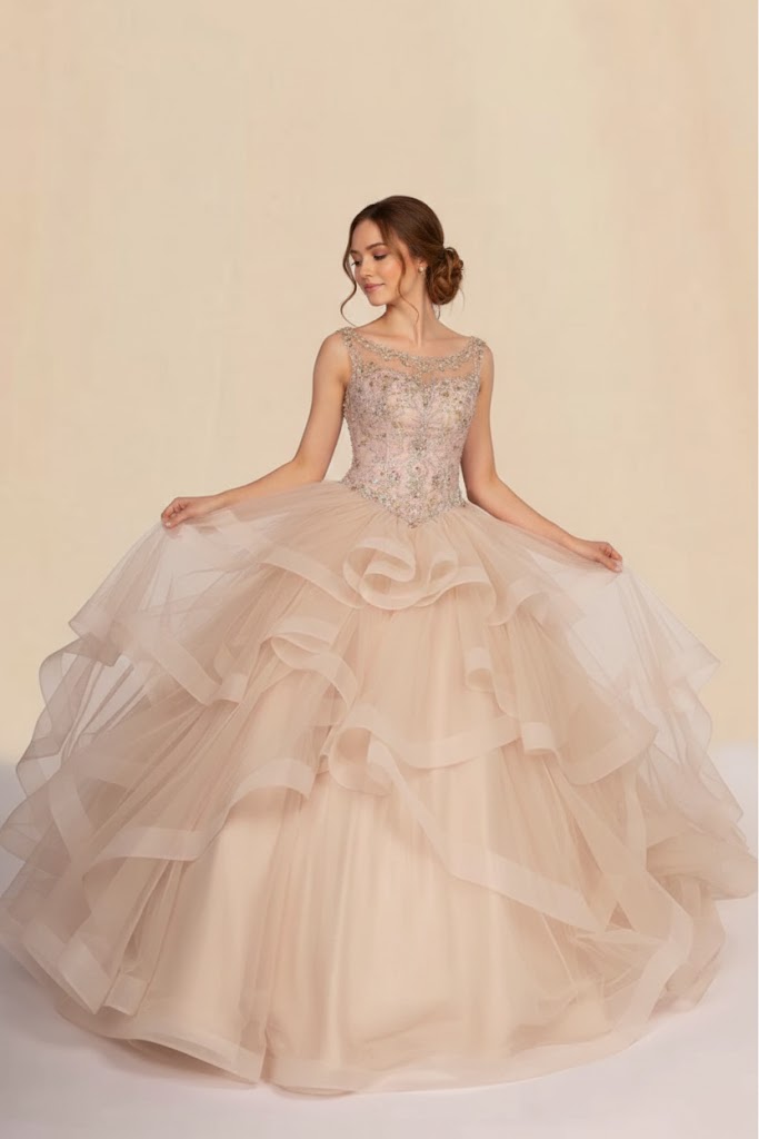 Jeweled Illusion Layered Ball Gown by Elizabeth KGL2517