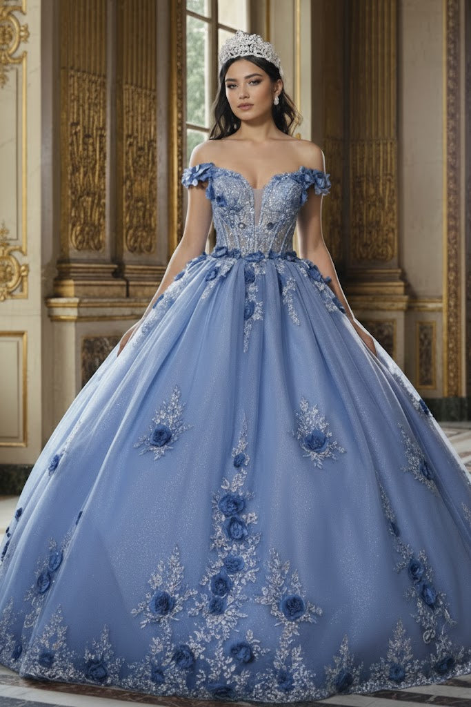 Gala Gown Off Shoulder Sheer Corset  Prom Dress By Layla K LK262