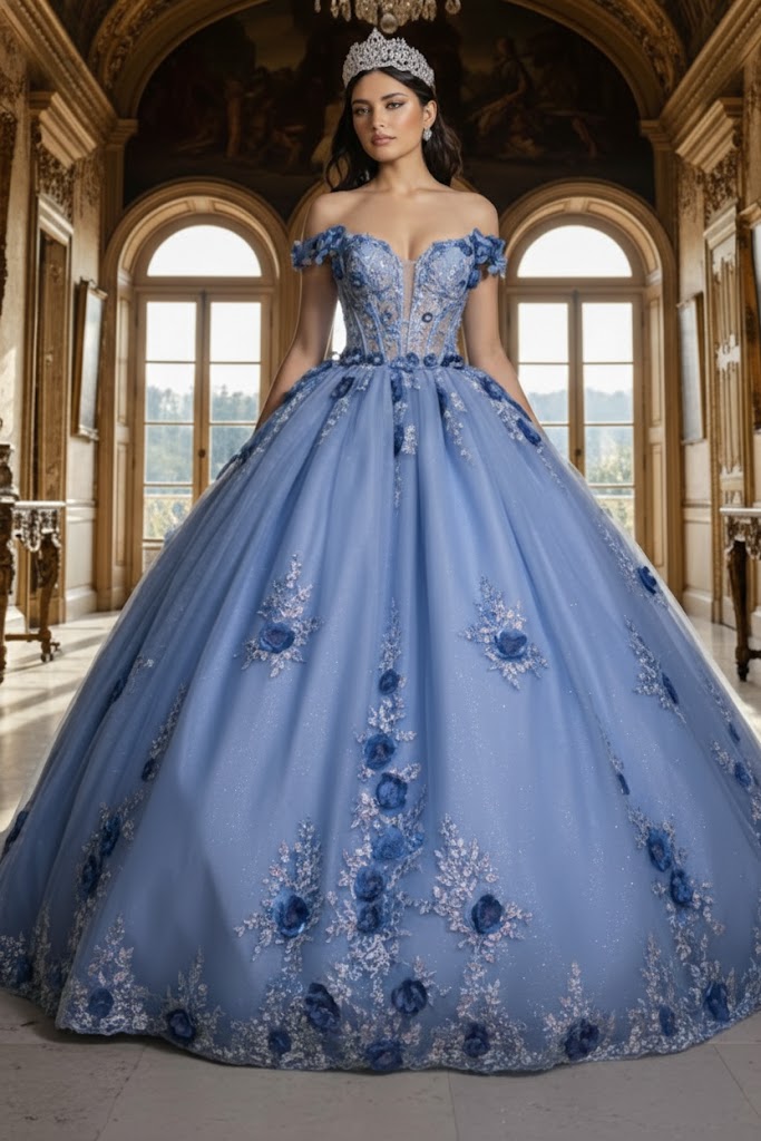 Gala Gown Off Shoulder Sheer Corset  Prom Dress By Layla K LK262