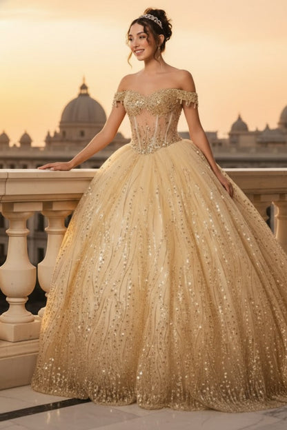 Quince Dress Sweetheart Sleeveless Sequin Ball Dance By Layla K LK264