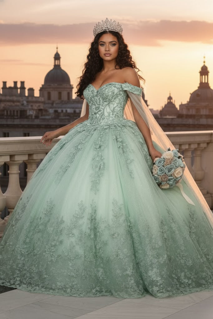 Layla K LK236 Sweetheart Lace up Back 3D Embellished Quince Gown