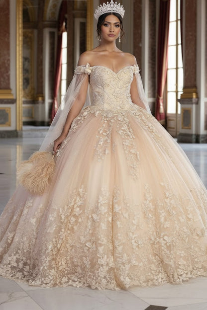 Layla K LK236 Sweetheart Lace up Back 3D Embellished Quince Gown