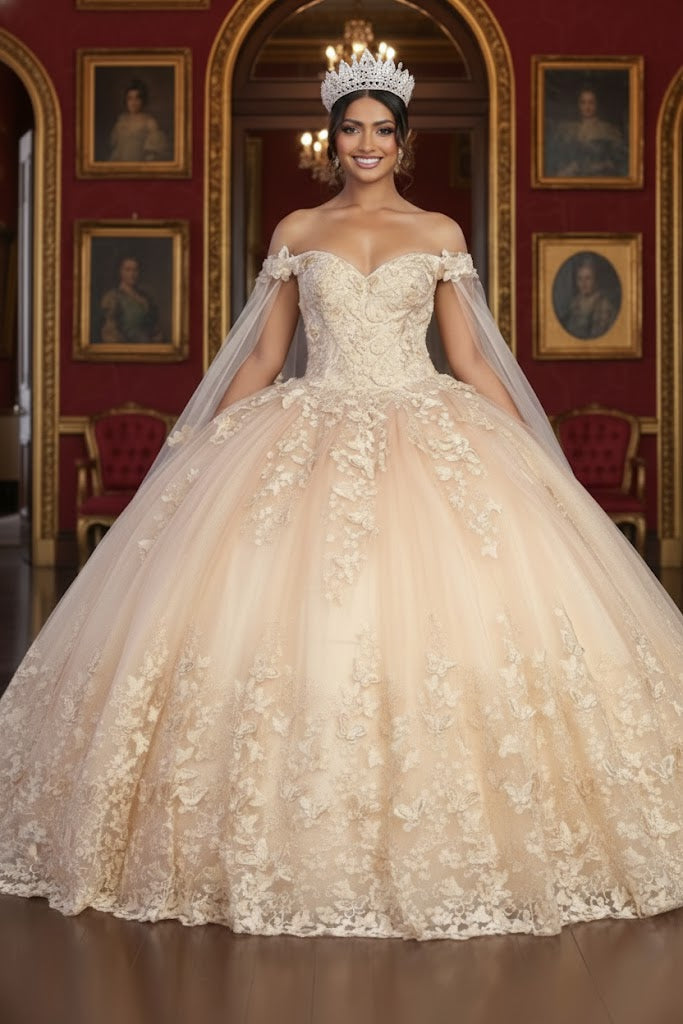 Layla K LK236 Sweetheart Lace up Back 3D Embellished Quince Gown
