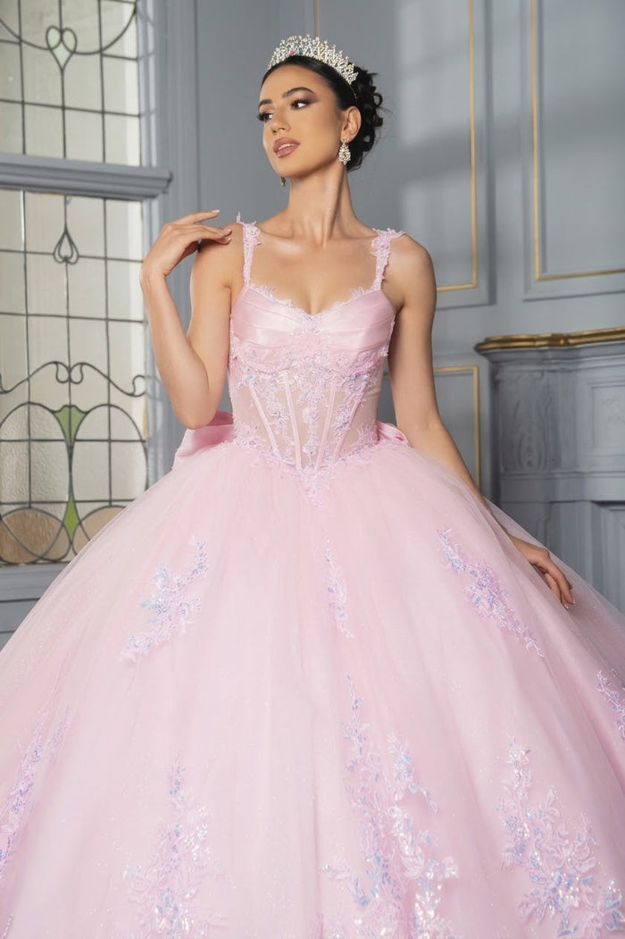 Quinceanera Dress Corset Pleated Embroidered Ball Gown Layla K LK269