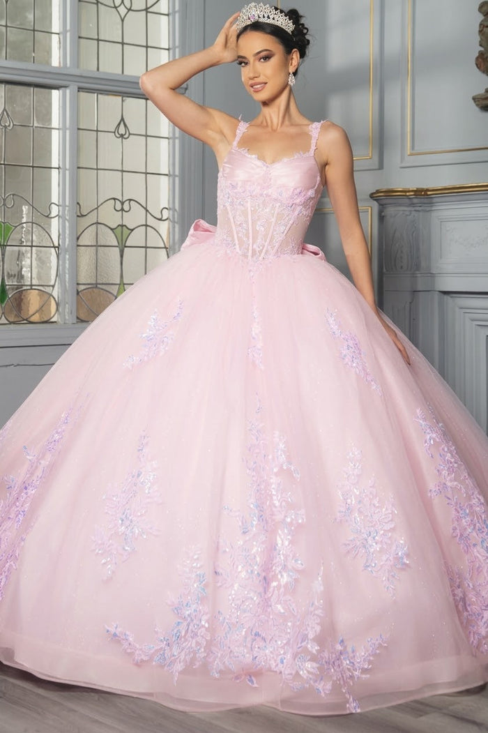 Quinceanera Dress Corset Pleated Embroidered Ball Gown Layla K LK269