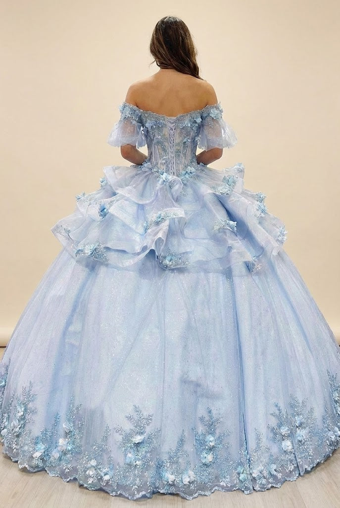 3D Floral Sheer Ball Gown by Elizabeth KGL3180