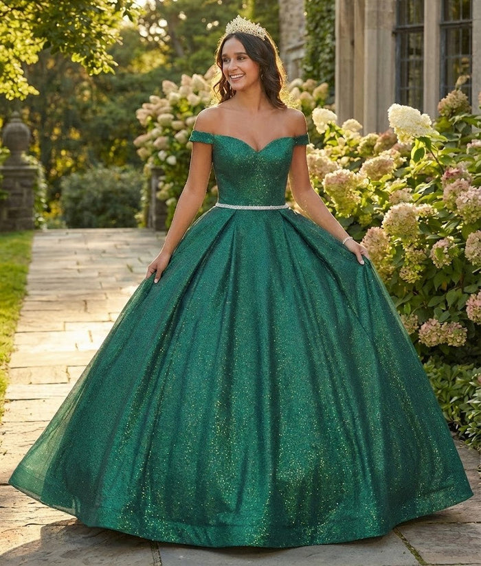 Layla K LK176 Off The Shoulder Glitter Sweetheart Quinceanera Dress