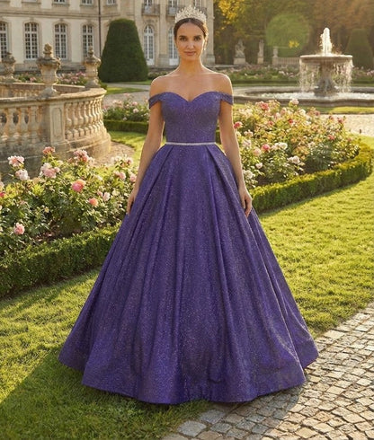 Layla K LK176 Off The Shoulder Glitter Sweetheart Quinceanera Dress
