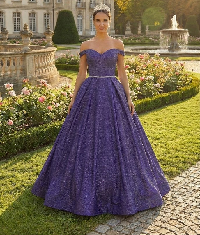 Layla K LK176 Off The Shoulder Glitter Sweetheart Quinceanera Dress