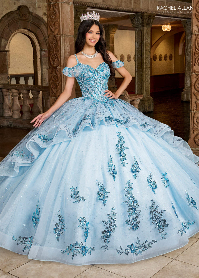 Rachel Allan RQ1136 V-Neck Ruffled Quinceanera Dress