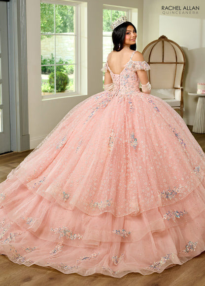 Rachel Allan RQ1136 V-Neck Ruffled Quinceanera Dress