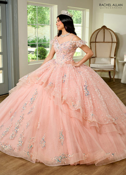 Rachel Allan RQ1136 V-Neck Ruffled Quinceanera Dress