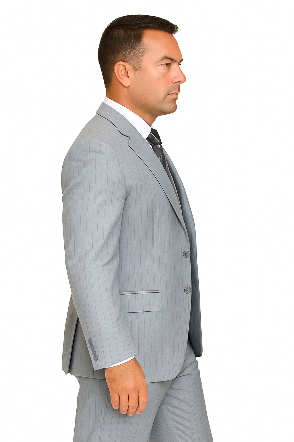 Mens Vested Gatsby Suit Pinstripe Grey Regular Fit Venetian