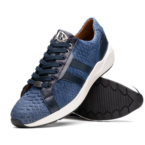 Marco Di Milano Verona Navy Python & Calfskin Sneakers