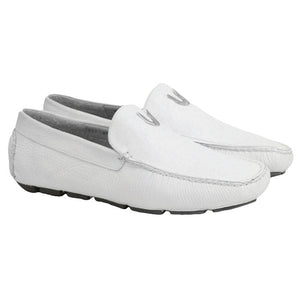 Vestigium Cat Shark Driving Loafers White - White Cat Shark men's driving loafer