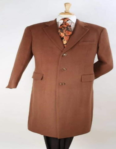 Mens Vicuna - Light Brown Coat - 100% Wool Vicuna - Light Brown Overcoat - Mens Topcoat