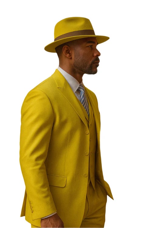 Yellow Zoot Suits - Mens Fashion Golish Yellow 1920s Vintage Look