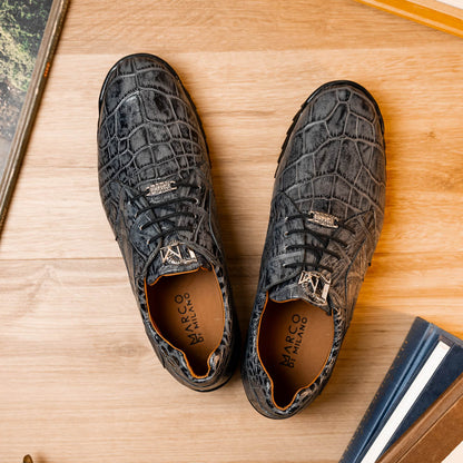 Marco_Di_Milano Vulcan Rustic Gray Leather Shoe