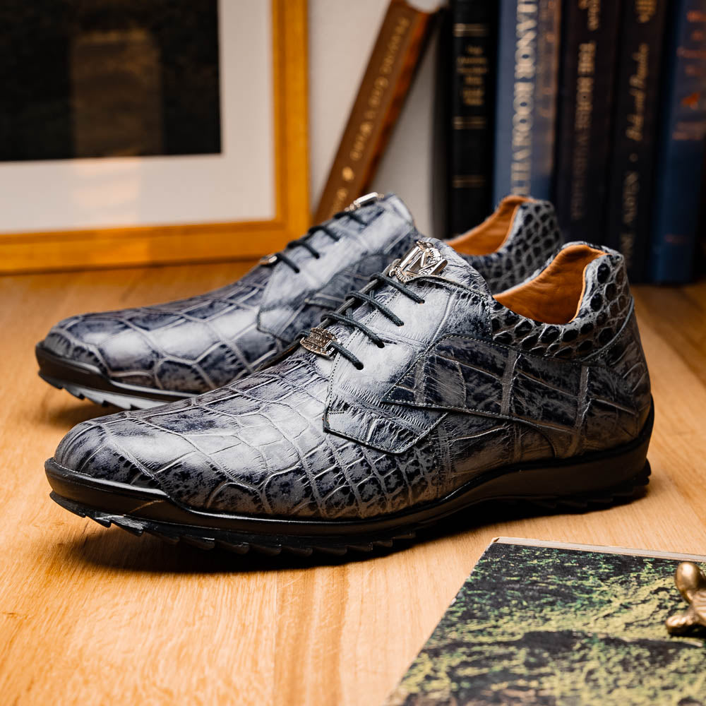 Marco_Di_Milano Vulcan Rustic Gray Leather Shoe
