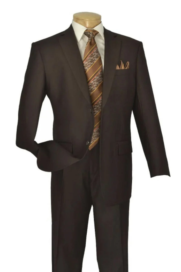 Brown 2-Button Poplin Suit for Men  Contemporary Modern Fit