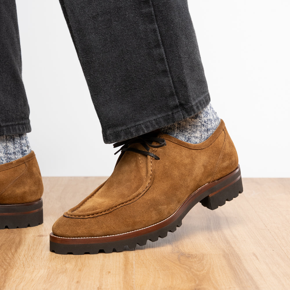 Zelli Wallaby Italian Suede Lace Up Tobacco (26-303-TOB)