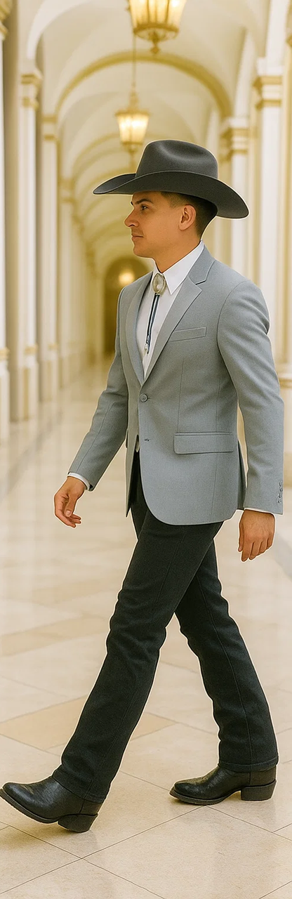 Western Suit - Gray Cowboy Tuxedo - Traje Para Hombre