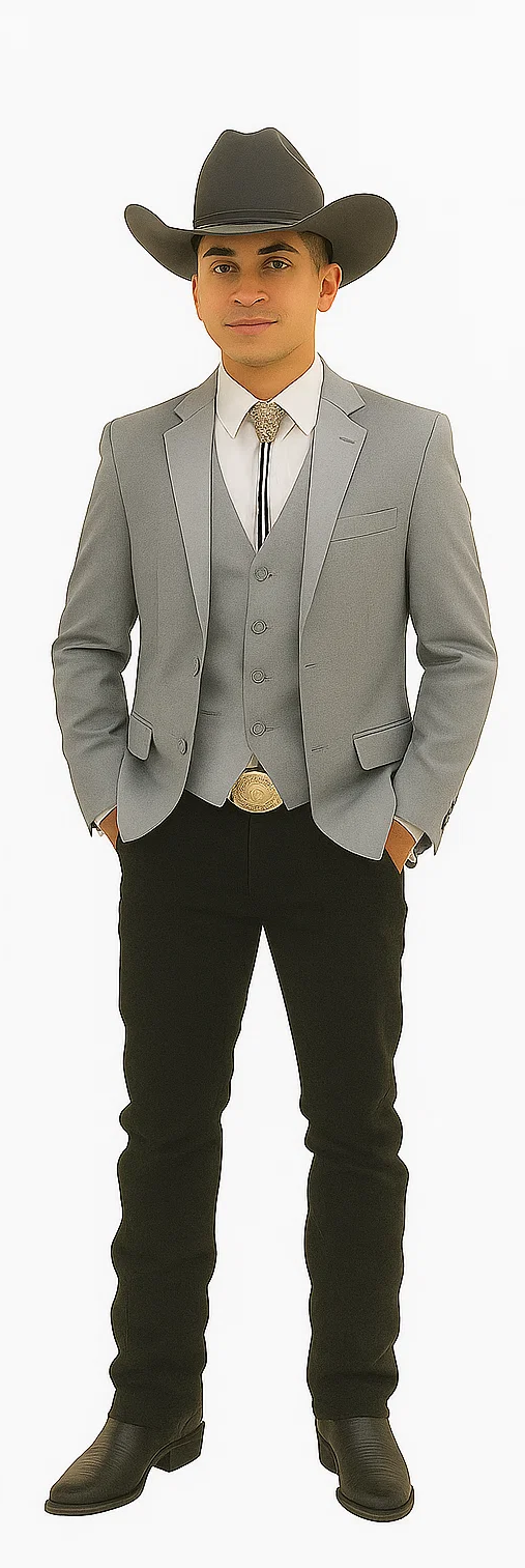 Western Suit - Gray Cowboy Tuxedo - Traje Para Hombre