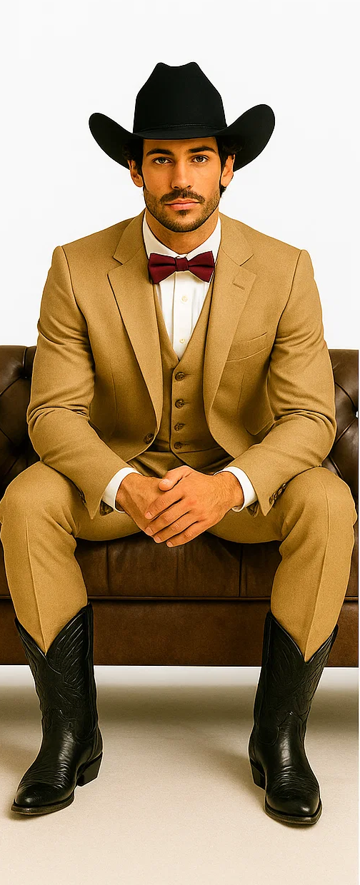 Western Suit - Tan Cowboy Tuxedo - Traje Para Hombre