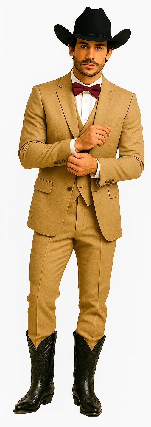Western Suit - Tan Cowboy Tuxedo - Traje Para Hombre