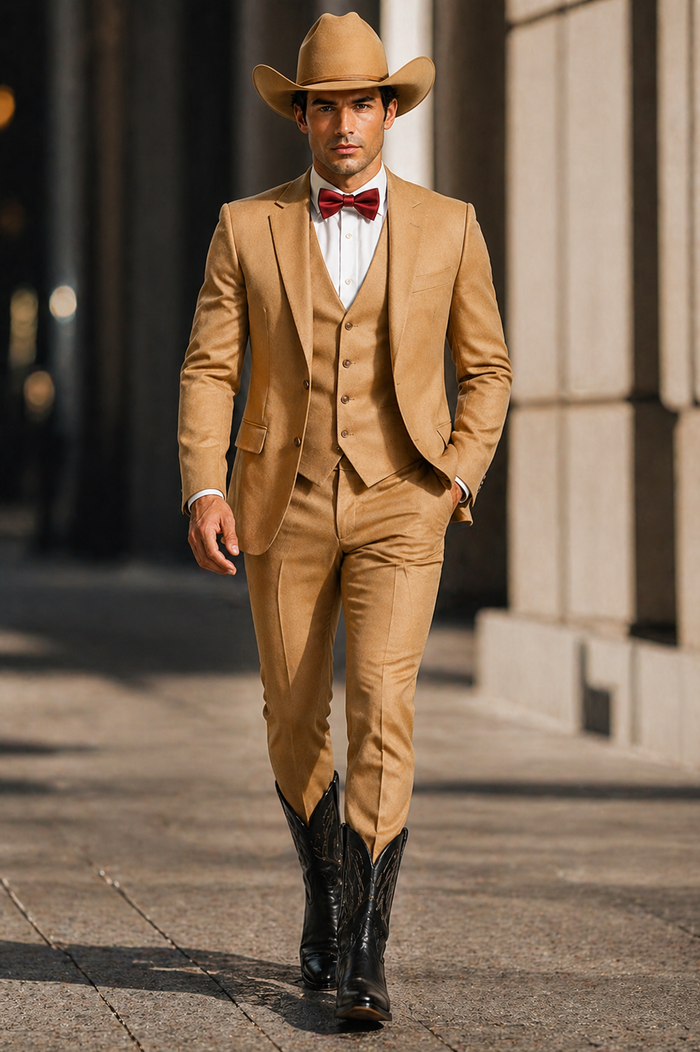 Western Suit - Tan Cowboy Tuxedo - Traje Para Hombre