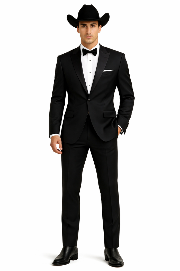Western Suit - Trajes Para Hombres - Cowboy Formal Attire - Trajes De Novio - Black