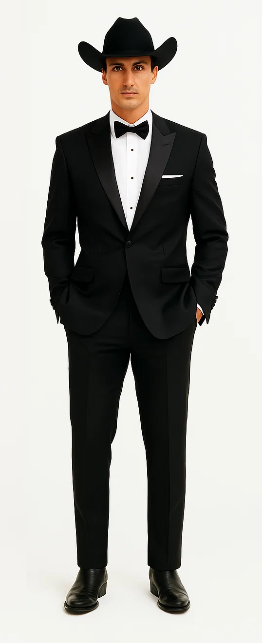 Western Suit - Trajes Para Hombres - Cowboy Formal Attire - Trajes De Novio - Black