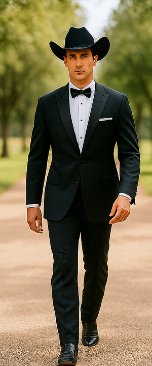 Western Suit - Trajes Para Hombres - Cowboy Formal Attire - Trajes De Novio - Black
