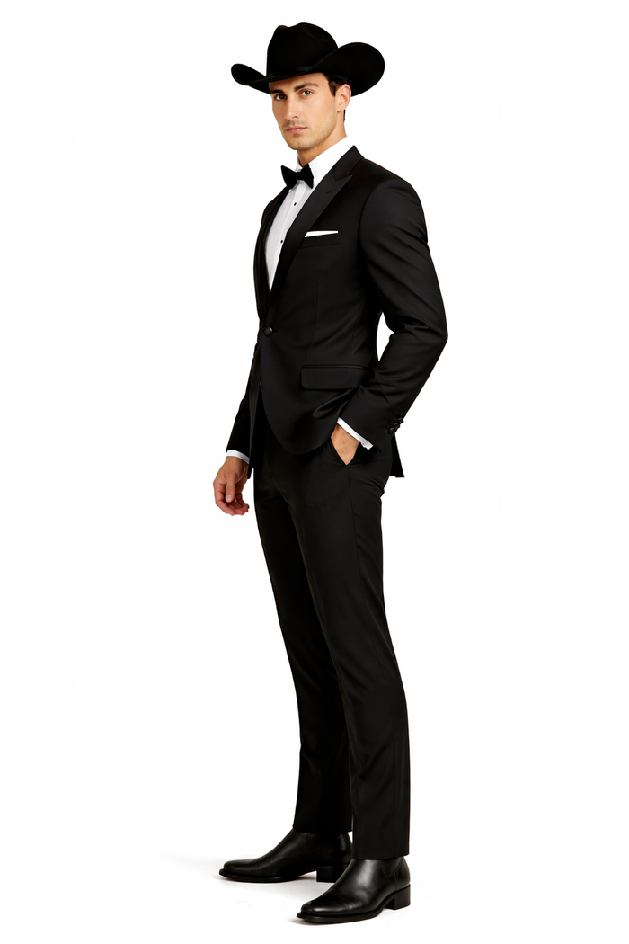 Western Suit - Trajes Para Hombres - Cowboy Formal Attire - Trajes De Novio - Black