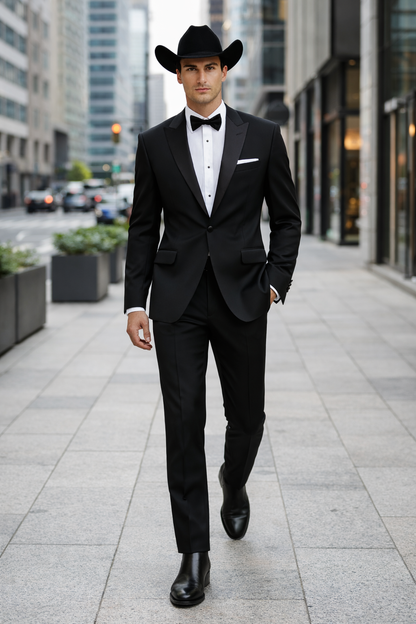 Western Suit - Trajes Para Hombres - Cowboy Formal Attire - Trajes De Novio - Black