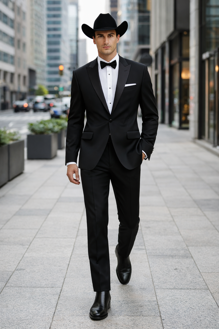 Western Suit - Trajes Para Hombres - Cowboy Formal Attire - Trajes De Novio - Black