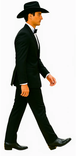 Western Suit - Trajes Para Hombres  - Cowboy Formal Attire - Trajes De Novio Single Breasted Black