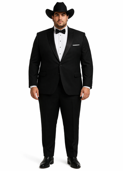 Western Suit - Trajes Para Hombres  - Cowboy Formal Attire - Trajes De Novio Black Single Breasted