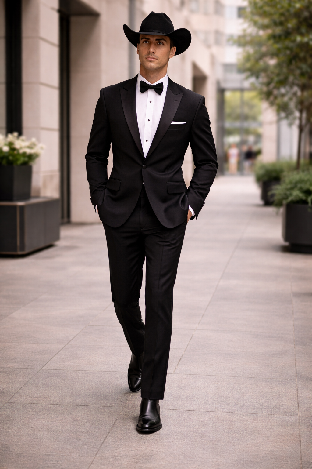 Western Suit - Trajes Para Hombres  - Cowboy Formal Attire - Trajes De Novio Black Single Breasted