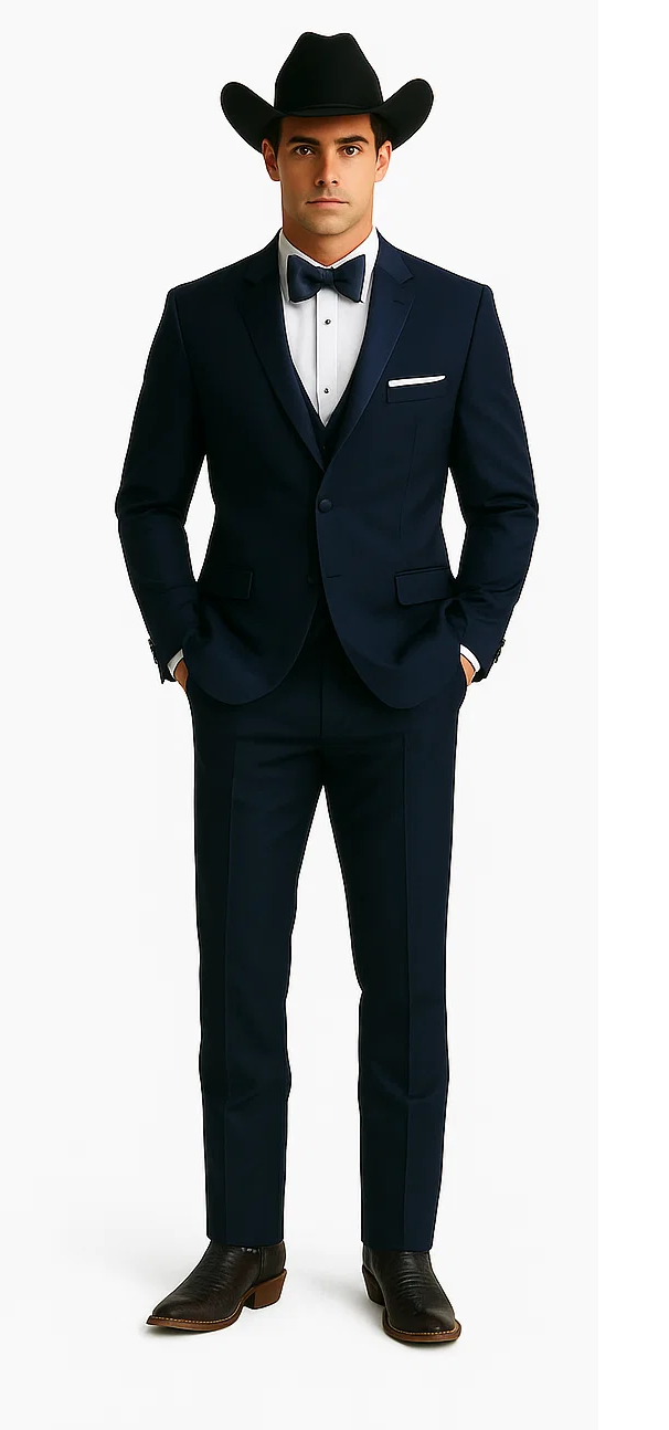 Western Suit - Trajes Para Hombres  - Cowboy Formal Attire - Trajes De Novio - Blue