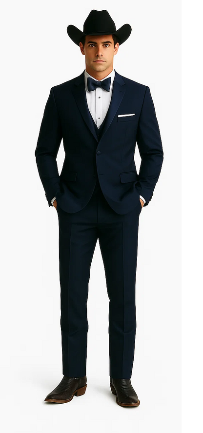 Western Suit - Trajes Para Hombres  - Cowboy Formal Attire - Trajes De Novio - Blue