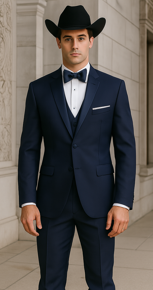 Western Suit - Trajes Para Hombres  - Cowboy Formal Attire - Trajes De Novio - Blue