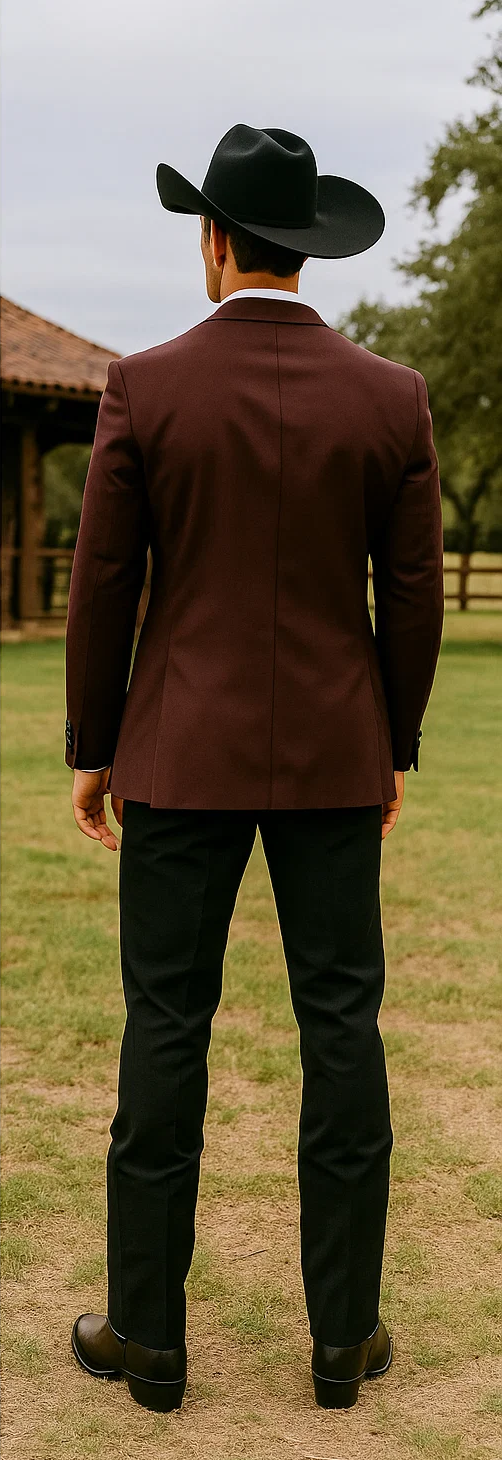 Western Suit - Trajes Para Hombres - Cowboy Formal Attire - Trajes De Novio - Burgundy