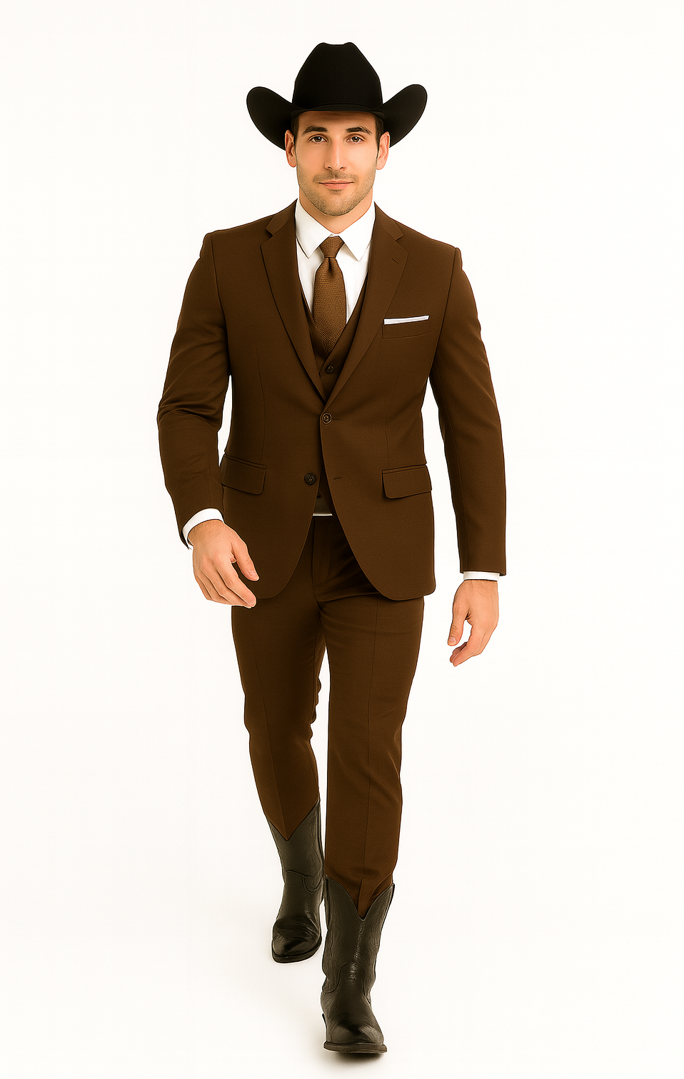 Western Suit - Trajes Para Hombres - Cowboy Formal Attire - Trajes De Novio - Chocolate