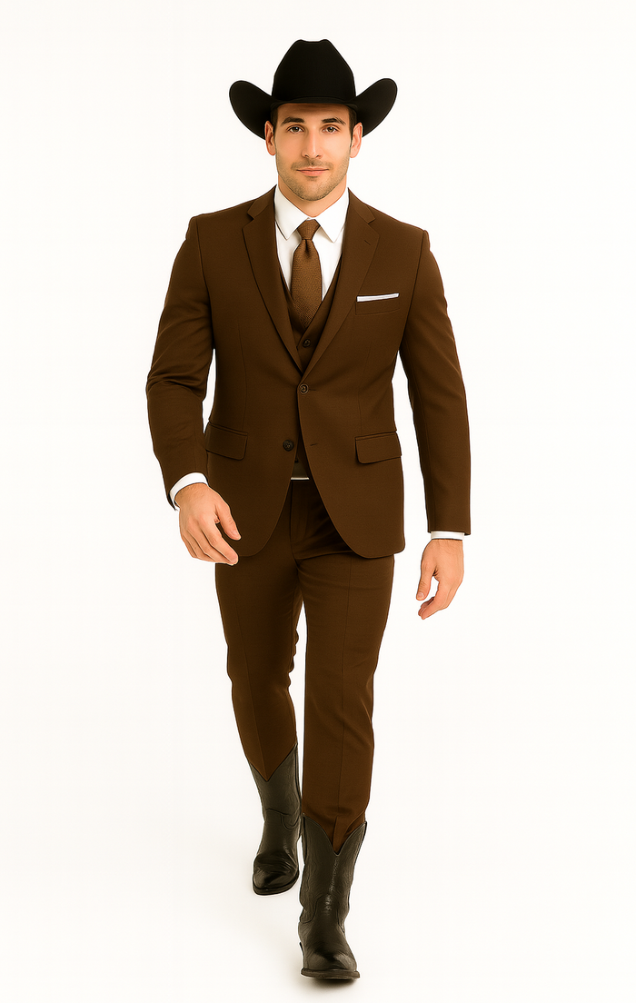 Western Suit - Trajes Para Hombres - Cowboy Formal Attire - Trajes De Novio - Chocolate